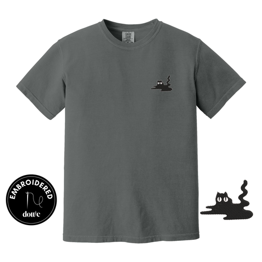 Melty Cat Embroidered T-Shirt